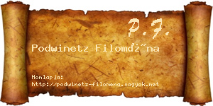 Podwinetz Filoména névjegykártya